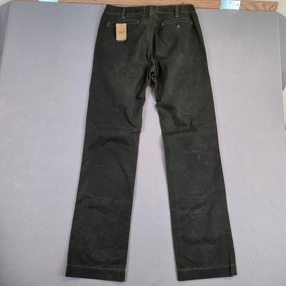 Filson MNS Guide Pant Waxed Cotton Olive Green Cargo Pants 31x34 USA Made $265
